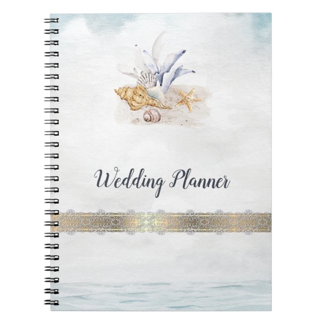 Cahier Coquillages aquarelle, mer (Devant)