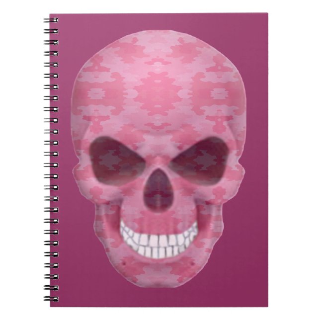 Cahier Crâne Camouflage Rose (Devant)