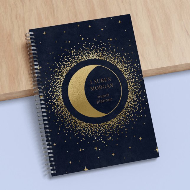 Cahier Croissant Lune d'Or Monogramme (Créateur téléchargé)