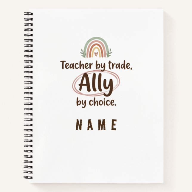 Cahier d'allié de professeur personnalisé - Nom pe (Devant)