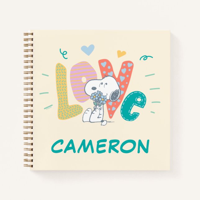Cahier d'amour de fleurs Peanuts | Snoopy (Devant)