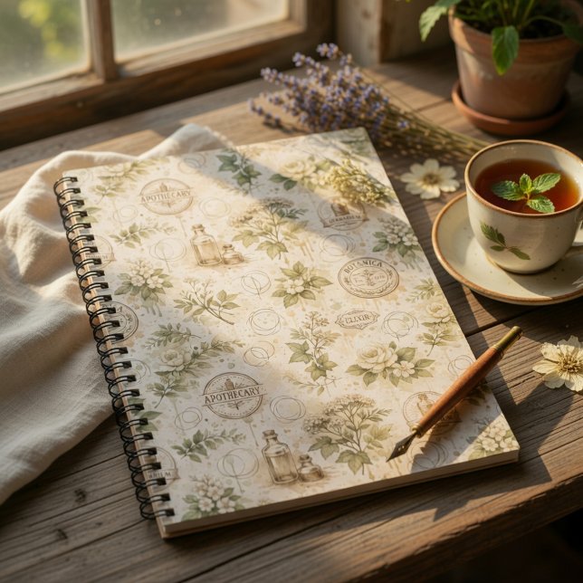 Cahier d'apothicaire botanique vintage (Vintage Botanical Apothecary Notebook)