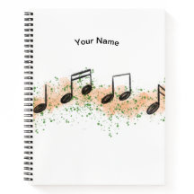 Cahier d'art abstrait de notes de musique colorées