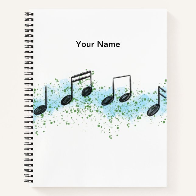 Cahier d'art abstrait Notes de Musique - Bleu & Ve (Devant)