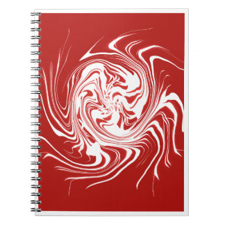 Cahier d'art abstrait tourbillon rouge et blanc