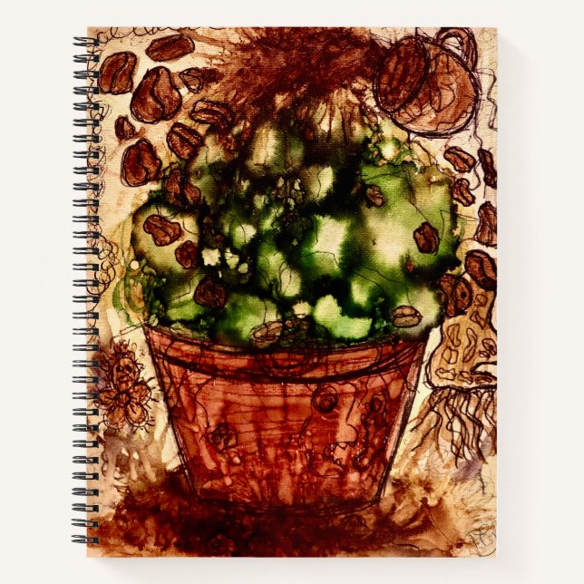 Cahier d'art Splash Café – Grain de café vibrant W (Devant)