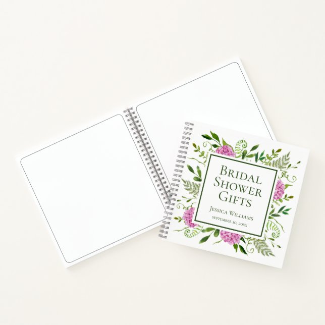 Cahier de cadeaux de Baby Shower aux Hortensias Ro (Intérieur)