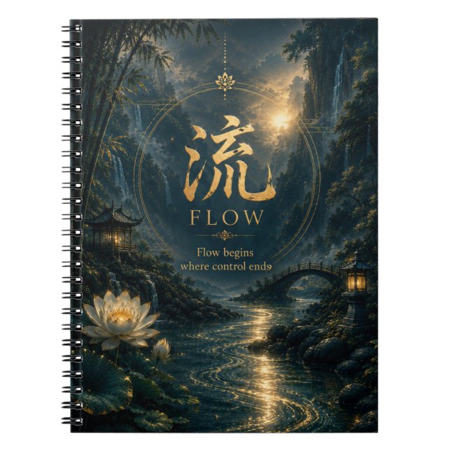 Cahier de caractères chinois 流 Flow (Liú)  (Devant)