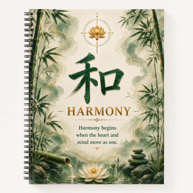 Cahier de caractères chinois Harmonie (和) (Devant)