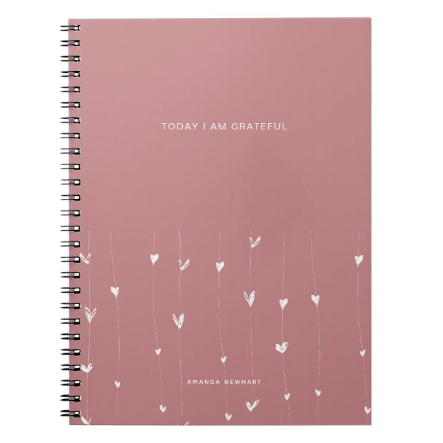 Cahier de citation reconnaissant aux cœurs flottan (Devant)