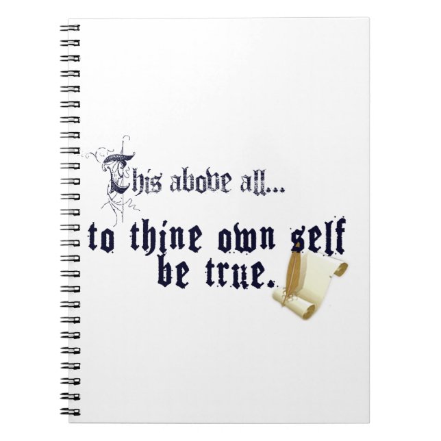 Cahier de citations de Shakespeare - Sois Vrai Env (Devant)