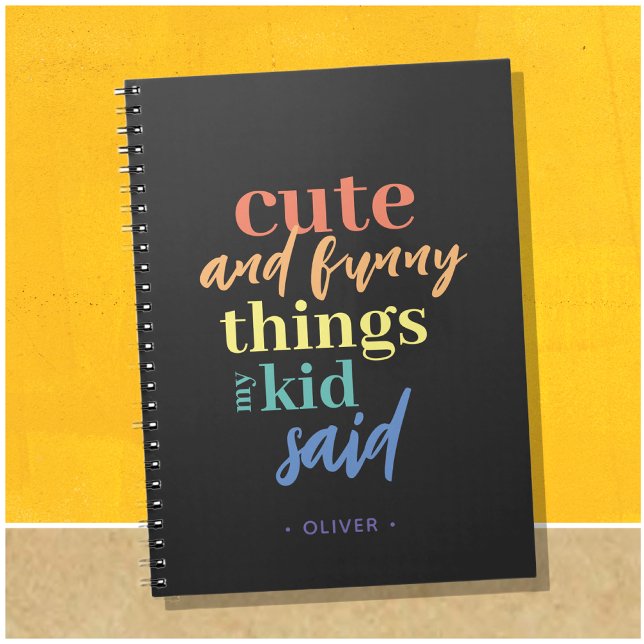 Cahier de citations personnalisées de mon enfant (Cute things my kid said, perfect gift for a new mom. Add kids name and make a thoughtful present.)