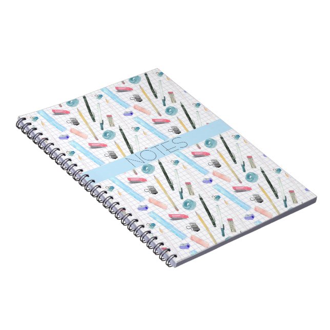 Cahier de classe de mathématiques bleu aqua rose (Côté Droit)