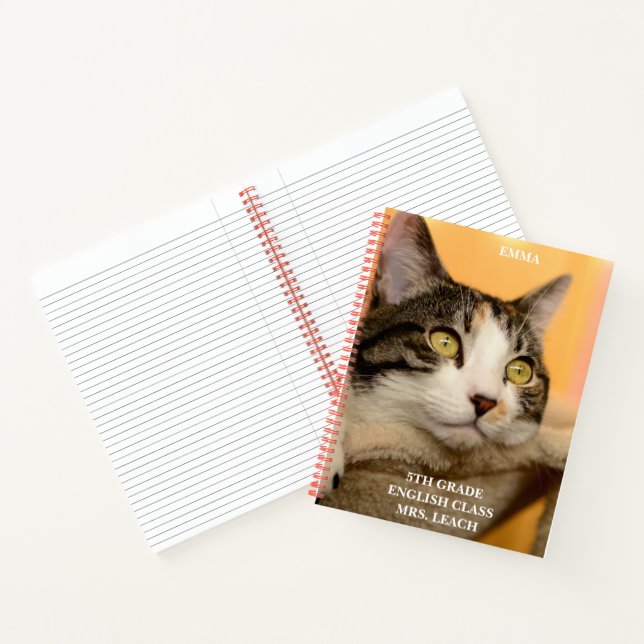 Cahier de classe d'école pour enfants Chat Calico  (Intérieur)