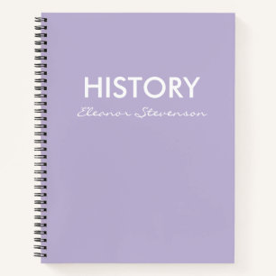 Cahier de classe d'histoire personnalisé au lilas 