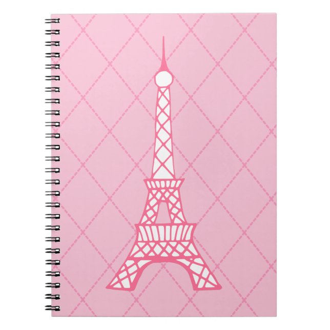 Cahier de classe étudiant Tour Eiffel Rose Paris (Devant)