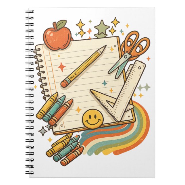  Cahier de collage Fournitures Scolaires Rétro  (Devant)