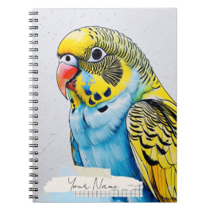 Cahier de collage personnalisé avec perroquet bleu