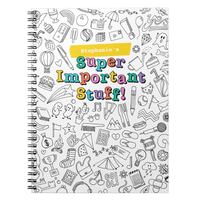 Cahier de coloriage personnalisé doodle Cool (Devant)
