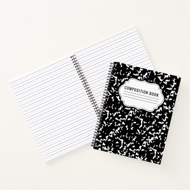 Cahier de composition classique à motif spirale (Intérieur)