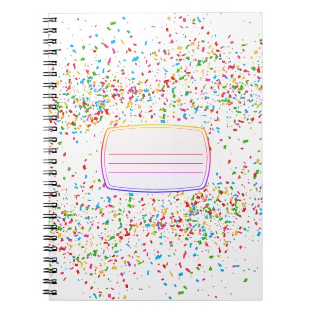 Cahier de composition de confettis colorés (Devant)