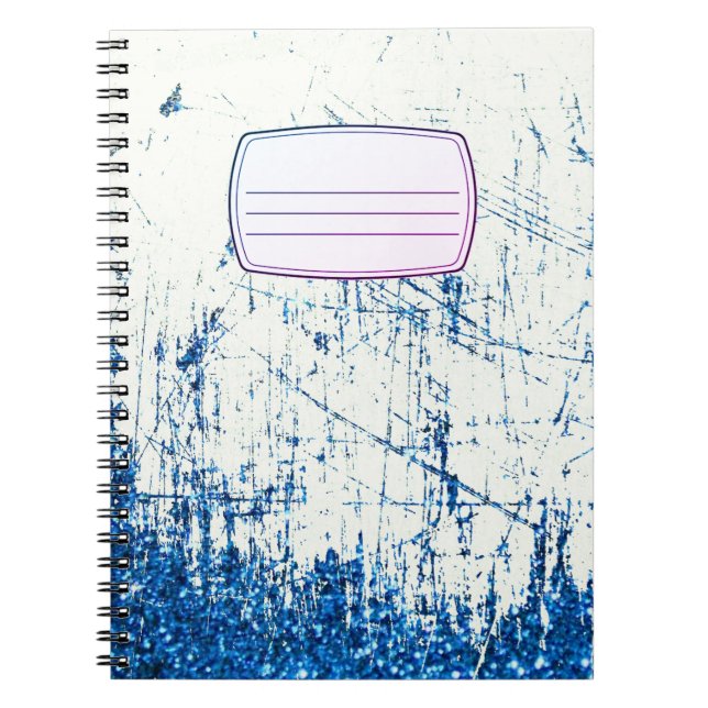 cahier de composition en denim et paillettes (Devant)