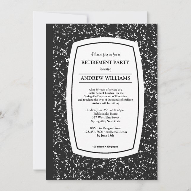 Cahier de Composition Invitations à la fête de ret (Devant)