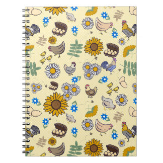 Cahier de coopérative de poulets à l'aquarelle