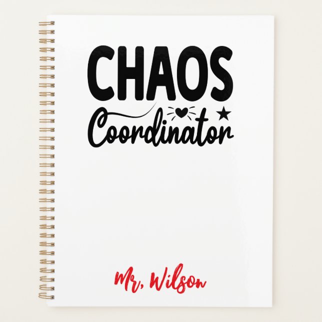 Cahier de coordinateur de chaos – Citation drôle d (Devant)