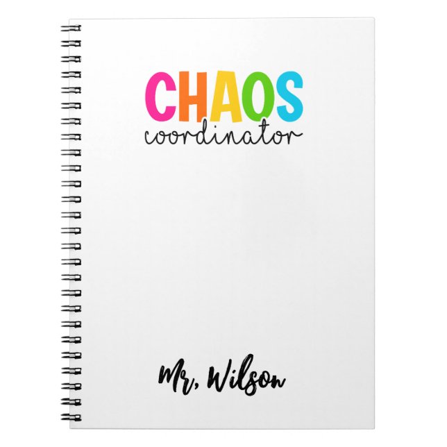 Cahier de Coordinateur de Chaos – Citation drôle p (Devant)