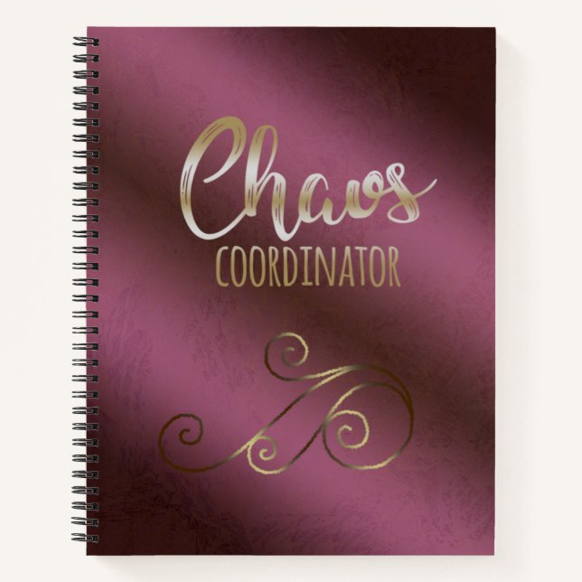 Cahier de coordination de chaos rouge vin (Devant)