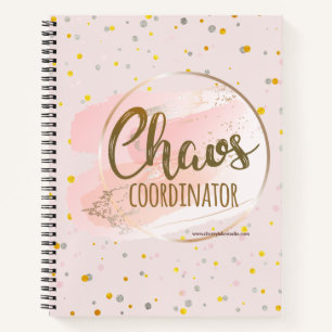 Cahier de coordination du chaos rose et or