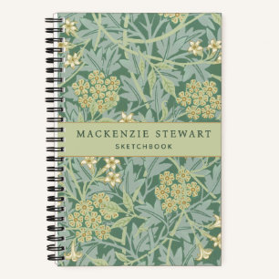 Cahier de croquis à motif floral jasmin vert