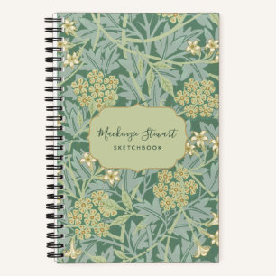 Cahier de croquis à motif floral jasmin vert