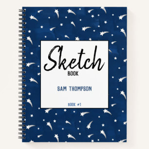 Cahier de croquis aquarelle Navy Blue Shooting Sta