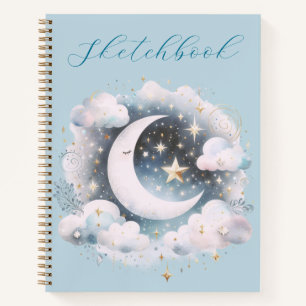 Cahier de croquis Croissant de Lune Bleu Blanc Cél
