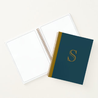 Cahier de croquis d'art à monogramme bleu Cadeau