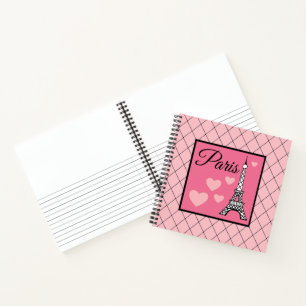 Cahier de croquis d'art rose Paris