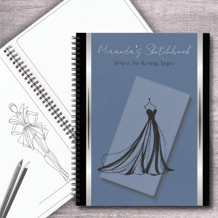 Cahier de croquis de mode Couture Bleu Céleste