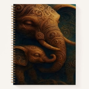 Cahier de croquis d'éléphants bienveillants