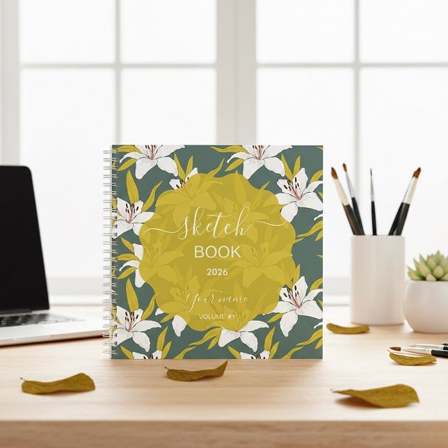 Cahier de croquis "Lily Olive Green" - (Créateur téléchargé)