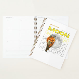 Cahier de croquis Lune Renard Né pour Errer