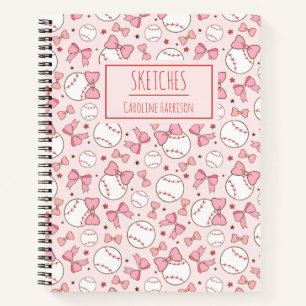 Cahier de croquis personnalisé Baseball Nœud Coque