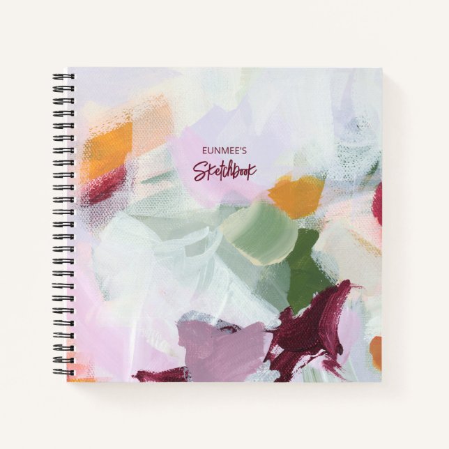 Cahier de croquis personnalisé d'art abstrait colo (Devant)