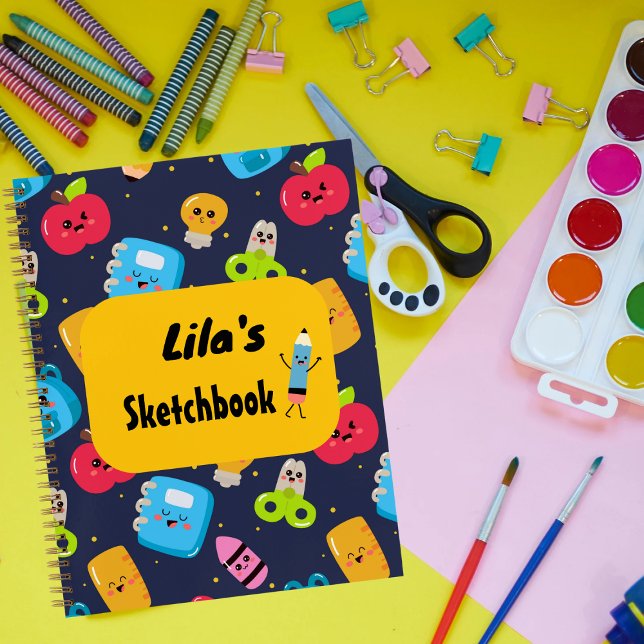 Cahier de croquis personnalisé Kawaii pour enfants (Créateur téléchargé)