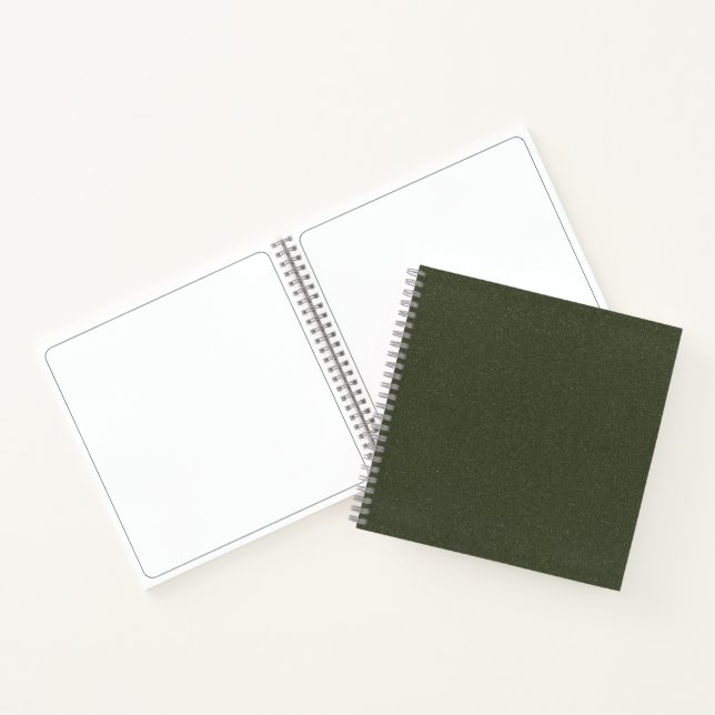 Cahier de croquis texturé vert mousse personnalisé (Intérieur)