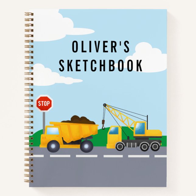 Cahier de croquis Thème Camion de Construction pou (Devant)
