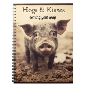 Cahier de croquis vintage sépia personnalisé Hogs