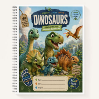 Cahier de dinosaure mignon | Couverture de cahier