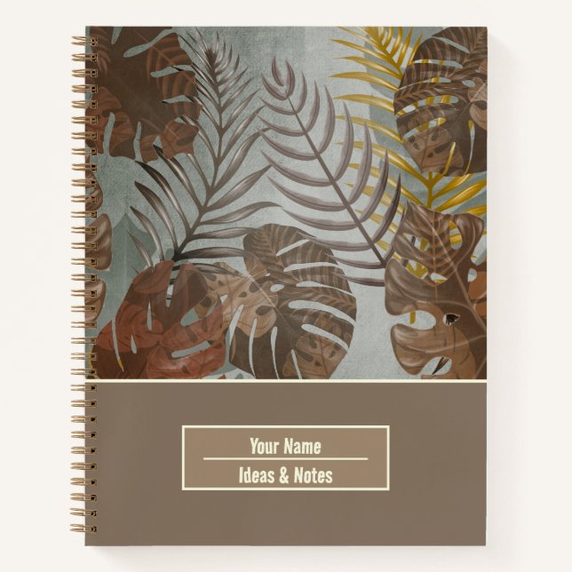 Cahier de feuilles de palmier tropicales sans cout (Devant)